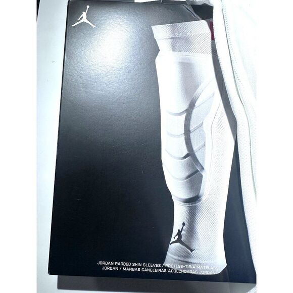 Nike Jordan Pro Hyperstrong Padded Shin Sleeves Basketball White Size L/XL NEW